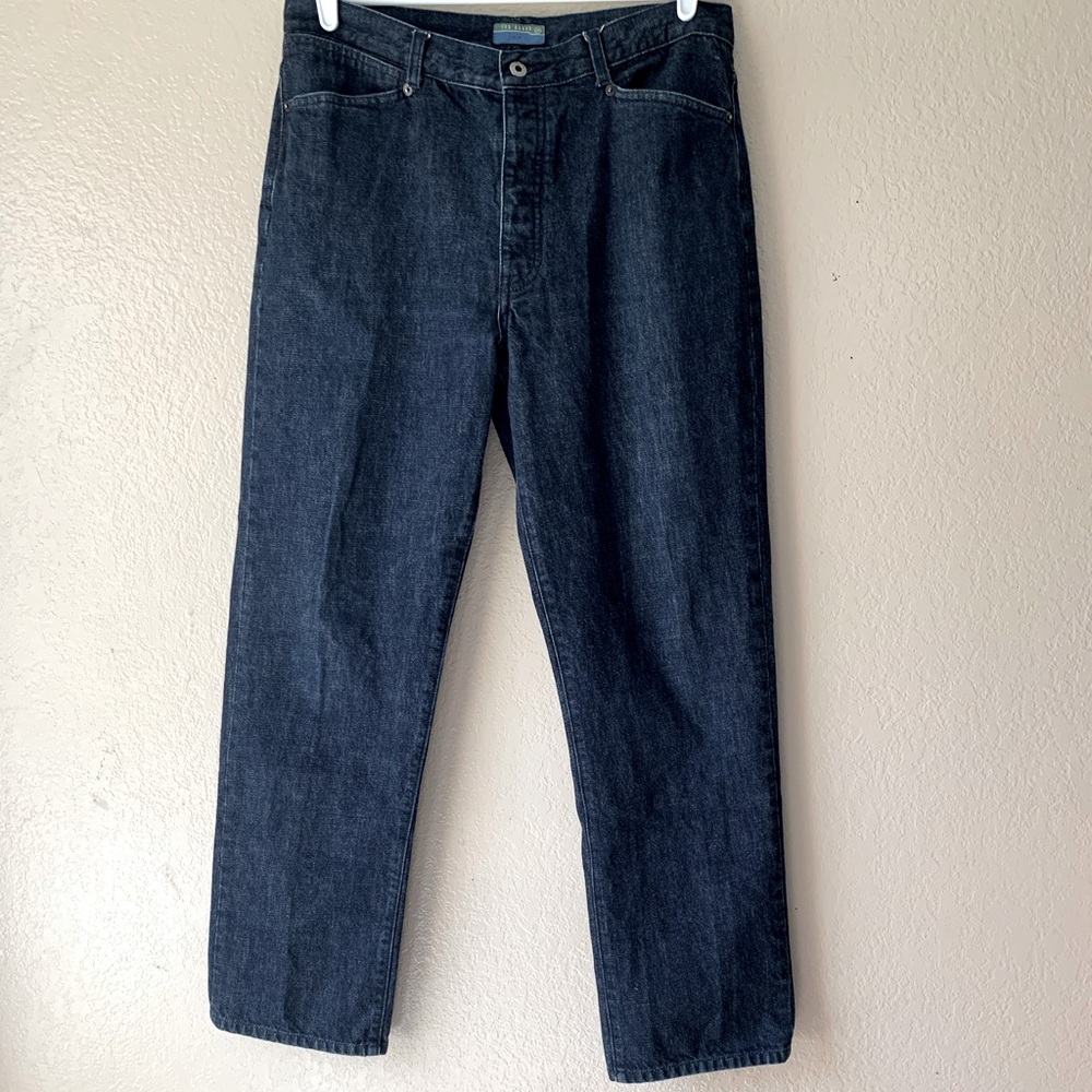Ted Baker Blue Tinned Sardines Straight Leg Button Fly Denim Jeans Size 36